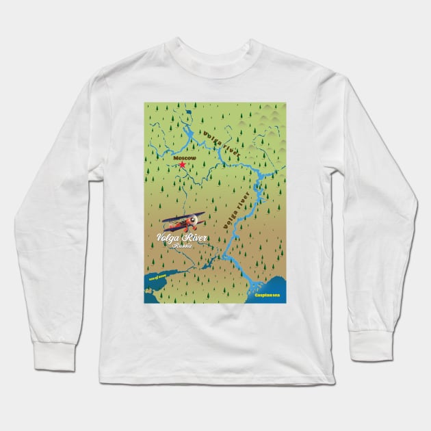 Volga River Russia Long Sleeve T-Shirt by nickemporium1